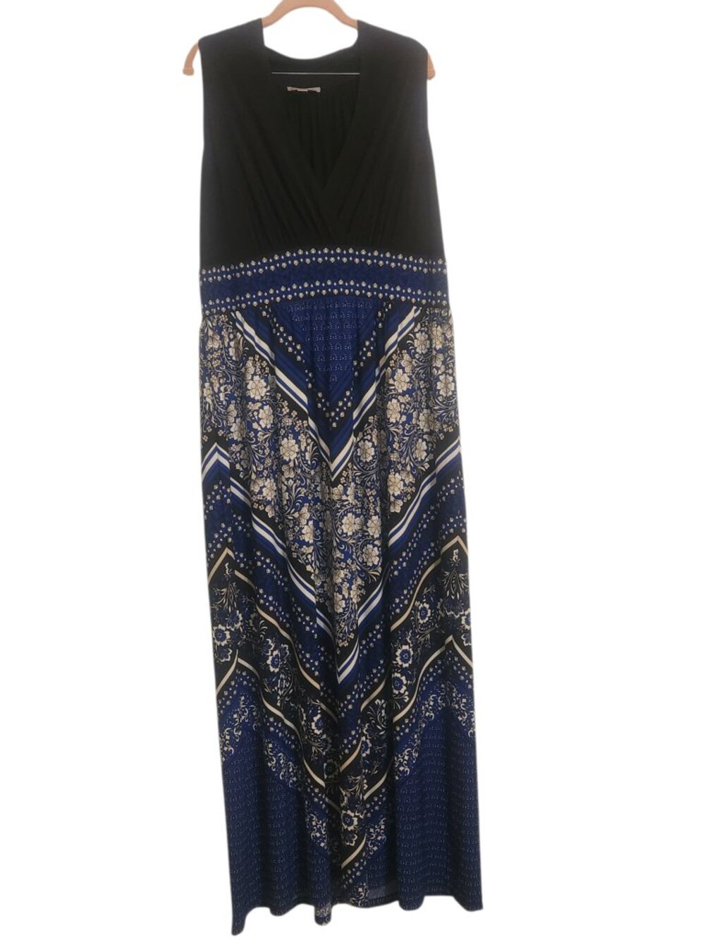 cb established 1962 Blue & Black Maxi Dress Size 18 (Woman)